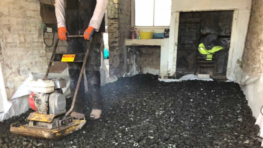 Limecrete floor insulation 33a Chapel St