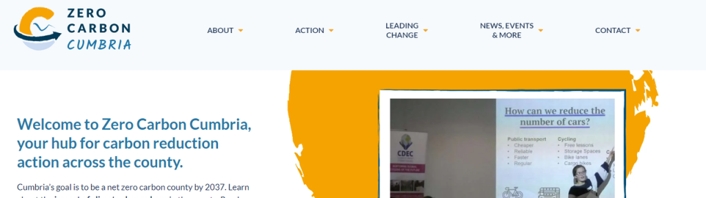 Zero Carbon Cumbria website screenshot